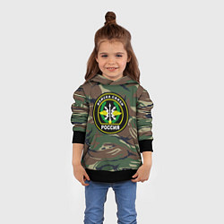Толстовка-худи детская Войска связи, цвет: 3D-черный — фото 2