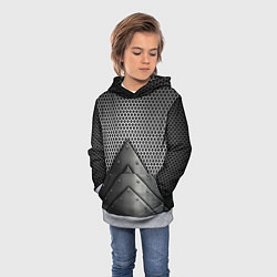 Толстовка-худи детская Броня металлическая, цвет: 3D-меланж — фото 2