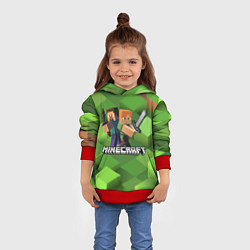Толстовка-худи детская MINECRAFT, цвет: 3D-красный — фото 2