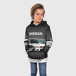 Толстовка-худи детская NISSAN, цвет: 3D-белый — фото 2