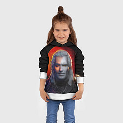 Толстовка-худи детская HALF WITCHER, цвет: 3D-белый — фото 2