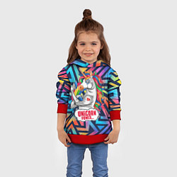 Толстовка-худи детская Unicorn Power Единорог, цвет: 3D-красный — фото 2