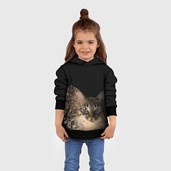 Толстовка-худи детская Disintegrating Cat, цвет: 3D-черный — фото 2