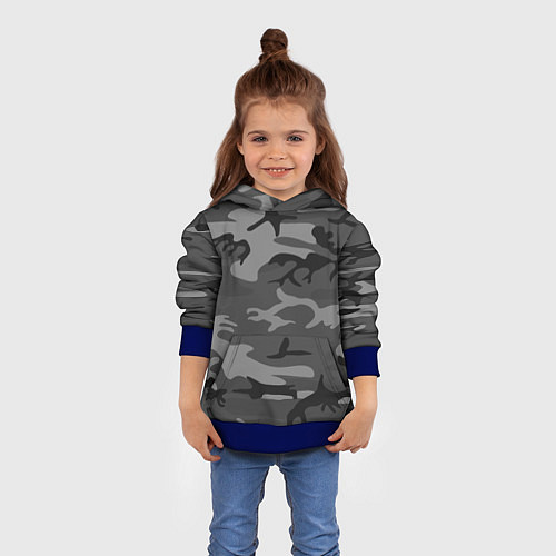 Детская толстовка Военный камуфляж / 3D-Синий – фото 4