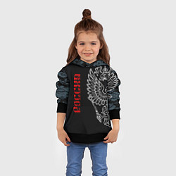 Толстовка-худи детская Россия, цвет: 3D-черный — фото 2