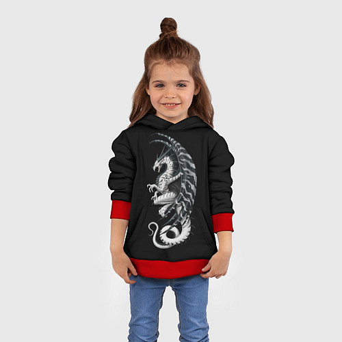 Детская толстовка White Dragon / 3D-Красный – фото 4