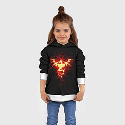 Толстовка-худи детская Огненный Дракон, цвет: 3D-белый — фото 2