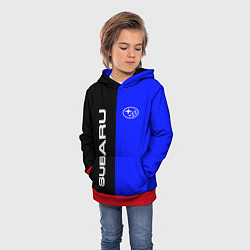 Толстовка-худи детская SUBARU, цвет: 3D-красный — фото 2