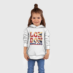 Толстовка-худи детская London, цвет: 3D-белый — фото 2