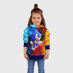 Толстовка-худи детская SONIC, цвет: 3D-синий — фото 2