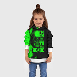 Толстовка-худи детская I'm on the highway to hell ACDC, цвет: 3D-белый — фото 2