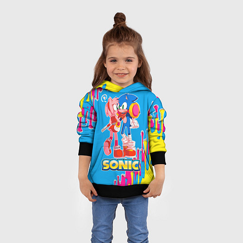 Детская толстовка Sonic / 3D-Черный – фото 4