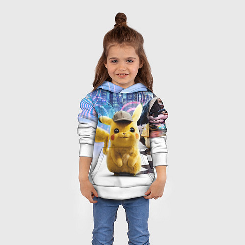 Детская толстовка Детектив Пикачу / 3D-Белый – фото 4
