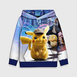Толстовка-худи детская Детектив Пикачу, цвет: 3D-синий