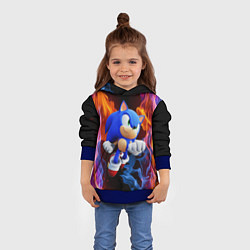 Толстовка-худи детская SONIC, цвет: 3D-синий — фото 2