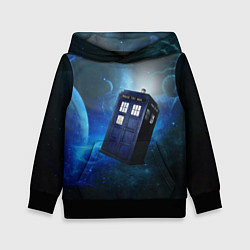 Толстовка-худи детская ТАРДИС, цвет: 3D-черный
