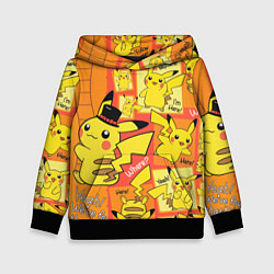 Толстовка-худи детская Pikachu, цвет: 3D-черный