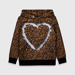 Толстовка-худи детская I love гречка, цвет: 3D-черный