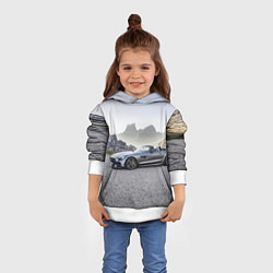 Толстовка-худи детская Mercedes V8 Biturbo, цвет: 3D-белый — фото 2