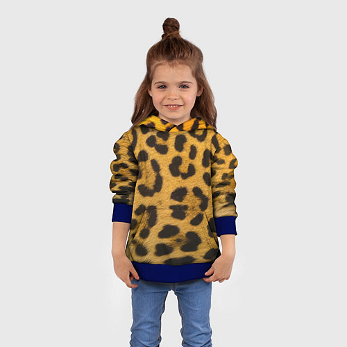Детская толстовка Леопард / 3D-Синий – фото 4