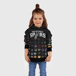 Толстовка-худи детская San Antonio Spurs 2, цвет: 3D-черный — фото 2