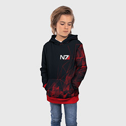 Толстовка-худи детская MASS EFFECT N7, цвет: 3D-красный — фото 2