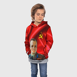 Толстовка-худи детская Юрий Гагарин, цвет: 3D-меланж — фото 2