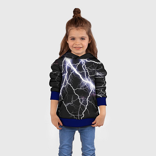 Детская толстовка Молния / 3D-Синий – фото 4