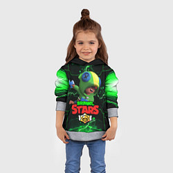Толстовка-худи детская BRAWL STARS LEON МОЛНИИ, цвет: 3D-меланж — фото 2