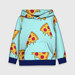 Толстовка-худи детская Ароматная пицца, цвет: 3D-синий