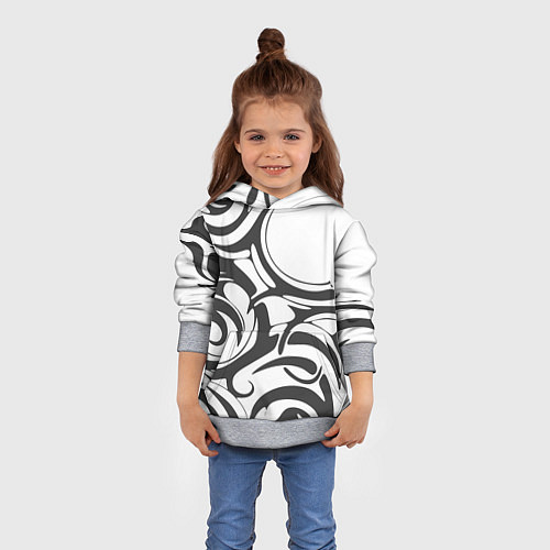 Детская толстовка Узоры / 3D-Меланж – фото 4