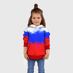Толстовка-худи детская Россия, цвет: 3D-красный — фото 2