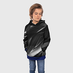 Толстовка-худи детская GEOMETRY STRIPES BLACK & WHITE, цвет: 3D-синий — фото 2