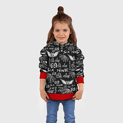 Толстовка-худи детская 6IX9INE ТАТУИРОВКИ, цвет: 3D-красный — фото 2