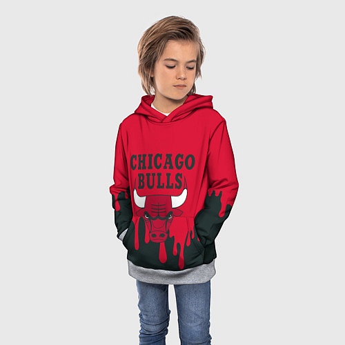 Детская толстовка Chicago Bulls / 3D-Меланж – фото 3