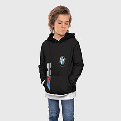 Толстовка-худи детская BMW, цвет: 3D-белый — фото 2