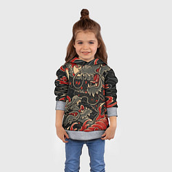 Толстовка-худи детская Dsquared tatoo DRAGON, цвет: 3D-меланж — фото 2