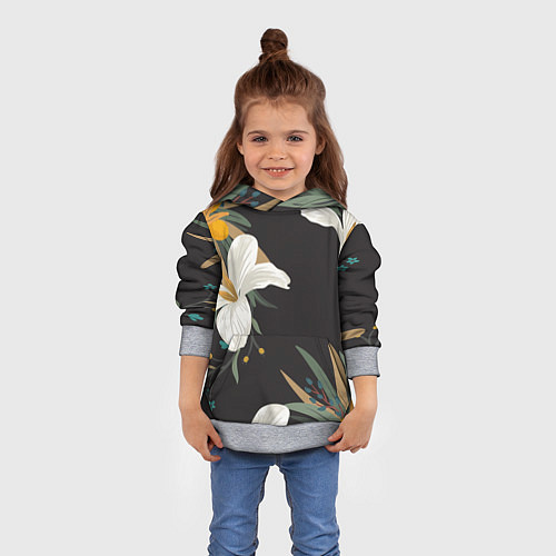 Детская толстовка Цветочный арт / 3D-Меланж – фото 4