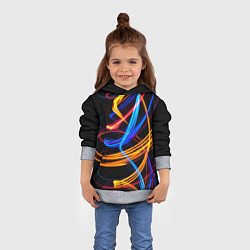 Толстовка-худи детская НЕОНОВЫЙ ДЫМ, цвет: 3D-меланж — фото 2