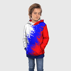 Толстовка-худи детская Россия, цвет: 3D-синий — фото 2
