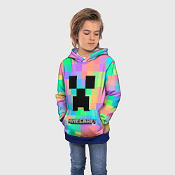 Толстовка-худи детская Minecraft, цвет: 3D-синий — фото 2