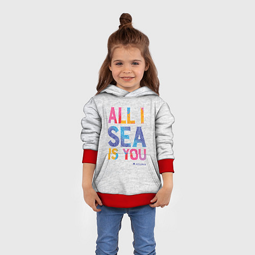 Детская толстовка ALL I SEA IS YOU / 3D-Красный – фото 4