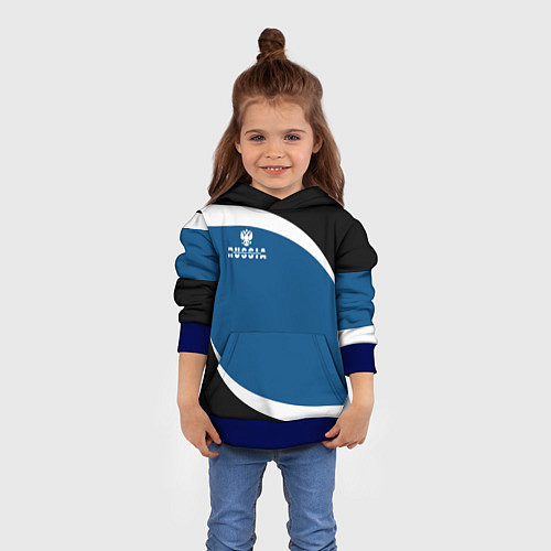 Детская толстовка Russia / 3D-Синий – фото 4