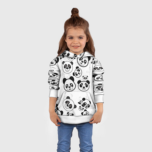 Детская толстовка Панды / 3D-Белый – фото 4