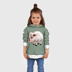Толстовка-худи детская Овечка, цвет: 3D-белый — фото 2