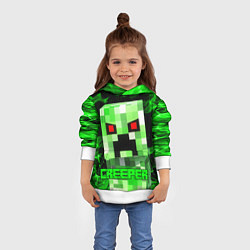 Толстовка-худи детская MINECRAFT CREEPER, цвет: 3D-белый — фото 2