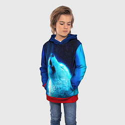 Толстовка-худи детская ВОЛЧИЙ ВОЙ D, цвет: 3D-красный — фото 2