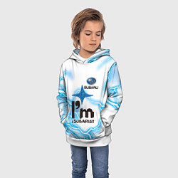 Толстовка-худи детская SUBARU, цвет: 3D-белый — фото 2