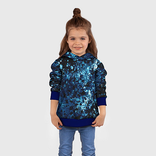 Детская толстовка Абстракция жидкость / 3D-Синий – фото 4