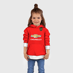 Толстовка-худи детская Манчестер Юнайтед форма 2020, цвет: 3D-белый — фото 2